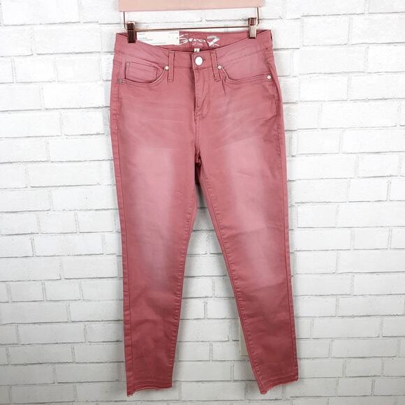 Seven7 NWT Ankle Skinny Mid Rise Release Hem Jeans in Dusty Pink Size 6 - Picture 1 of 7